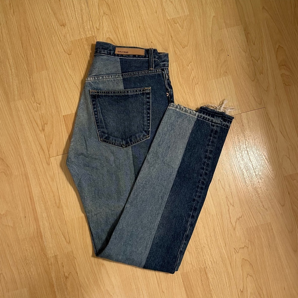 Women's Grlfrnd Karolina High Rise Two Tone Skinny Denim Jeans Size 27 NWOT